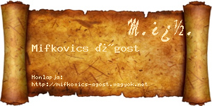 Mifkovics Ágost névjegykártya